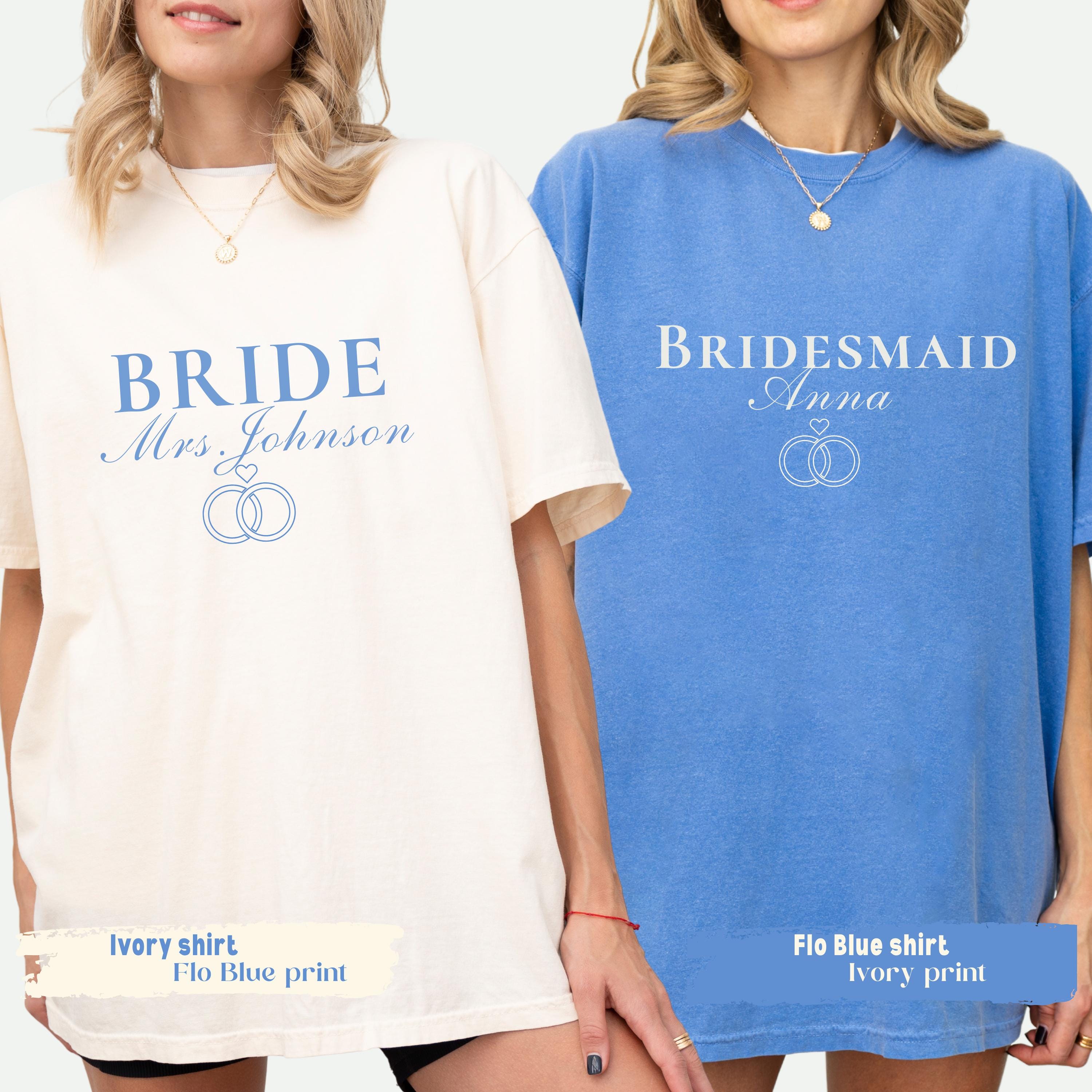 Comfort Colors, Custom Bride Bridesmaid Shirt, Bridal Party Gift, Wedding Day Getting Ready, Trendy Bachelorette Merch, Group Matching Tee