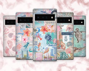 Beachy Phone Case Coastal Sea Cover for Google Pixel 9A, 9Pro XL, 8A, 8Pro, 7A, 6A Samsung S25, S24, S23, A56, A15 iPhone 16, 15, 14, 13, 12