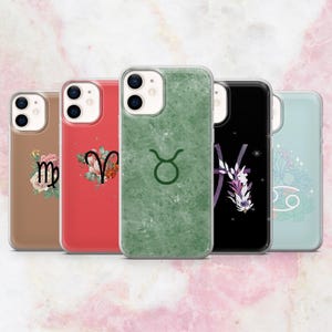 Etui na telefon z symbolem znaku zodiaku dla iPhone'a 16, 15, 14, 13, 12, 11 Samsung S25, S24, A56, A16 Pixel 9A, Pro XL, 8A, 8Pro 7A