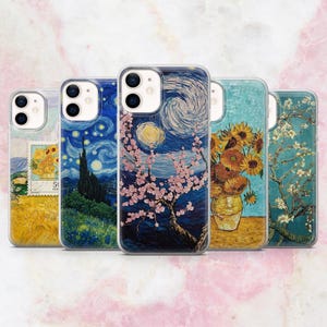 Van Gogh Phone Case Starry Night Sunflower Fine Art Cover for iPhone 16, 15, 14, 13, 12, 11 Samsung S25, S24, S23 A56 Pixel 9Pro XL, 8A 8Pro