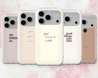 Zitate Handyhülle Relatable Zitat Minimalist Cover für iPhone 17, 16, 15, 14, 13, 12 Samsung S26, S25, A17, A56, Pixel 10Pro XL, 9A, 8