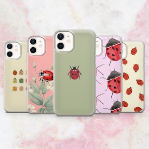 Ladybug Phone Case Beetle Cute Bug Cover for iPhone 16, 15, 14, 13, 12 Samsung S25, S24, A56, A16 Pixel 9A, Pro XL, 8A, 8Pro