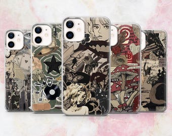 Funda de teléfono grunge, alternativa gótica, atrevida y oscura para iPhone 16, 15, 14, 13, 12, 11, Samsung S25, S24, S23, A56, Pixel 9Pro XL, 8A, 8Pro