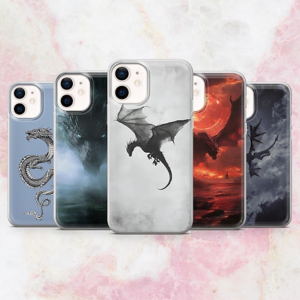 Funda de teléfono con diseño de dragón y criatura fantástica para iPhone 16, 15, 14, 13, 12 y 11, Samsung S25, S24, A56, A16, Pixel 9A, Pro XL, 8A, 8Pro y 7A.