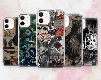 Grunge Phone Case Goth Punk Alt Cover for iPhone 16, 15, 14, 13, 12, 11 Samsung S25, S24, A56, A16 Pixel 9A, Pro XL, 8A, 8Pro 7A