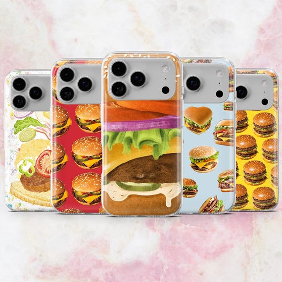 Burger Handyhlle Sandwich Foodie Cover fr iPhone 17, 16, 15, 14, 13, 12  Samsung S25, S24, A56, A16 Pixel 10Pro XL, 9A, Pro XL, 8A 7A - Etsy.de