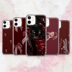 Dark Red Phone Case Crimson Burgundy Classy Cover for iPhone 16, 15, 14, 13, 12 Samsung S25, S24, A56, A16 Pixel 9A, Pro XL, 8A, 8Pro