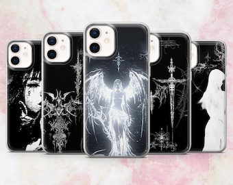 Gothic Phone Case Grunge Emo Sigilism Cover for iPhone 16, 15, 14, 13, 12 Samsung S25, S24, A56, A16 Pixel 9A, Pro XL, 8A, 8Pro