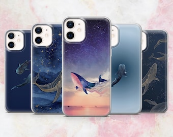 Whale Phone Case Ocean Marine Sea Life Cover for iPhone 16, 15, 14, 13, 12, 11 Samsung S25, S24, A56, A16, Pixel 9A, Pro XL, 8A, 8Pro, 7A