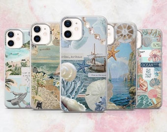 Beach Phone Case Seashell Coastal Ocean Cover for iPhone 16, 15, 14, 13, 12, 11 Samsung S25, S24, A56, A16 Pixel 9A, Pro XL, 8A, 8Pro 7A