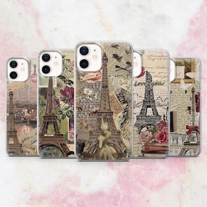 Paris Phone Case Eiffel Tower France Chic Cover for iPhone 16, 15, 14, 13, 12, 11 Samsung S25, S24, S23 A56 Pixel 9Pro XL, 8A 8Pro