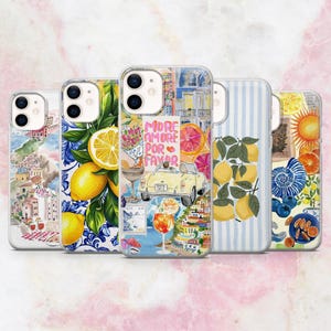 Italy Phone Case Positano Amalfi Italian Cover for iPhone 16, 15, 14, 13, 12 Samsung S25, S24, A56, A16 Pixel 9A, Pro XL, 8A, 8Pro