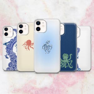 Octopus Phone Case Tentacle Ocean Aquatic Cover for iPhone 16, 15, 14, 13, 12 Samsung S25, S24, A56, A16 Pixel 9A, Pro XL, 8A, 8Pro