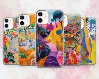 Matisse Handyhülle Abstrakt Fine Art Lebendiges Cover für iPhone 16, 15, 14, 13, 12, 11 Samsung S25, S24, S23 A56 Pixel 9Pro XL, 8A 8Pro