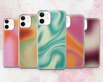 Farbverlauf Handy Hülle Aura Ombre Farben Cover für iPhone 16, 15, 14, 13, 12 Samsung S25, S24, A56, A16 Pixel 9A, Pro XL, 8A, 8Pro