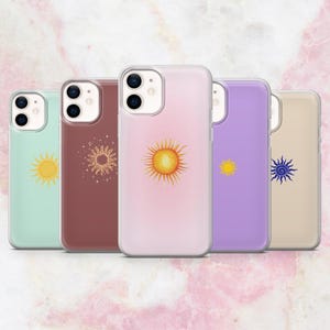 Sun Phone Case Boho Sun Sunshine Cover for iPhone 16, 15, 14, 13, 12 Samsung S25, S24, A56, A16 Pixel 9A, Pro XL, 8A, 8Pro