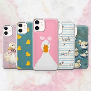 Duck Phone Case Silly Goose Baby Duck Cover for iPhone 16, 15, 14, 13, 12 Samsung S25, S24, A56, A16 Pixel 9A, Pro XL, 8A, 8Pro