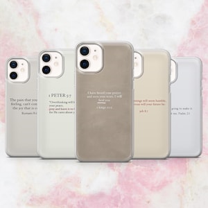 Christian Phone Case Bible Verse Scripture Cover for iPhone 16, 15, 14, 13, 12, 11 Samsung S25, S24, A56, A16 Pixel 9A, Pro XL, 8A, 8Pro 7A
