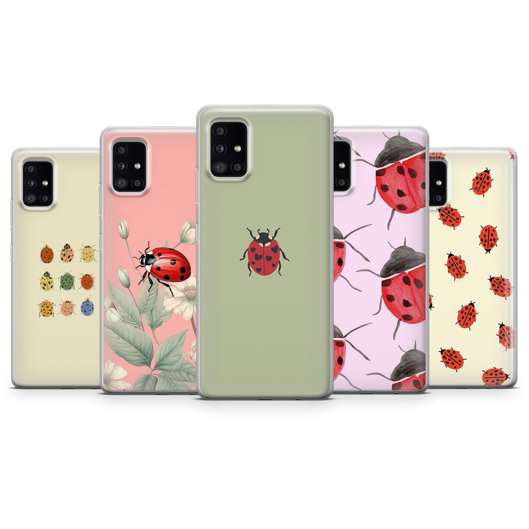 てんとう虫デザイン iPhoneケース てんとう虫の花柄デザイン iPhone 16 15 14 13 12 Mini Pro Max