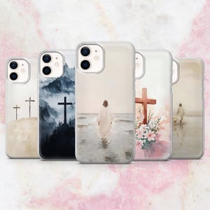 Christian Phone Case Jesus Christ Cross Cover for iPhone 16, 15, 14, 13, 12 Samsung S25, S24, A56, A16 Pixel 9A, Pro XL, 8A, 8Pro