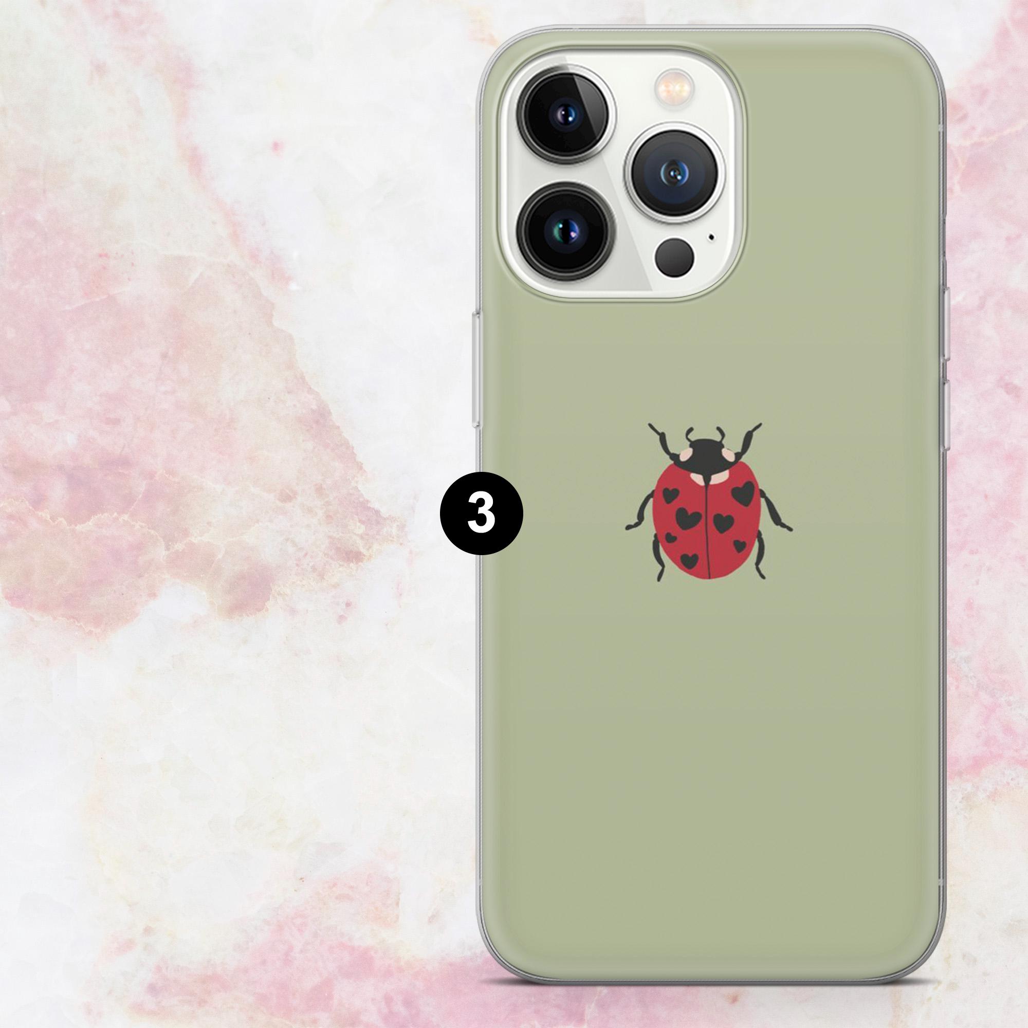 てんとう虫デザイン iPhoneケース てんとう虫の花柄デザイン iPhone 16 15 14 13 12 Mini Pro Max