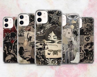 Funda de teléfono grunge con diseño punk y emo para iPhone 17, 16, 15, 14, 13 y 12, Samsung S25, S24, A56, A16, Pixel 10, 9A, Pro XL, 8A y 8Pro.