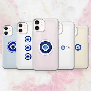 Evil Eye Phone Case Blue Eye Nazar Cover for iPhone 16, 15, 14, 13, 12 Samsung S25, S24, A56, A16 Pixel 9A, Pro XL, 8A, 8Pro