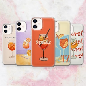 Custodia per telefono Aperol Spritz Cocktail Summer Cover per iPhone 16, 15, 14, 13, 12, 11 Samsung S25, S24, A56, A16 Pixel 9A, Pro XL, 8A, 8Pro 7A
