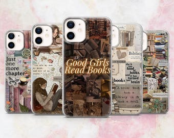 Funda para teléfono Booklover con diseño de lector de libros para iPhone 16, 15, 14, 13, 12 y 11, Samsung S25, S24, A56, A16, Pixel 9A, Pro XL, 8A, 8Pro y 7A