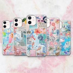 Coque de portable océan, littoral, plage, coque pour iPhone 16, 15, 14, 13, 12 Samsung S25, S24, A56, A16 Pixel 9A, Pro XL, 8A, 8Pro