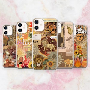 Leo Phone Case Zodiac Sign Horoscope Cover for iPhone 16, 15, 14, 13, 12 Samsung S25, S24, A56, A16 Pixel 9A, Pro XL, 8A, 8Pro