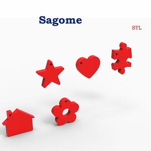 Portachiavi Casa, Cuore, Fiore, Puzzle e Stella – File STL Stampabili in 3D