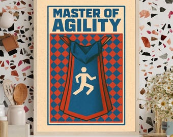 Master of Agility OSRS Poster: Retro RuneScape Wall Art Print