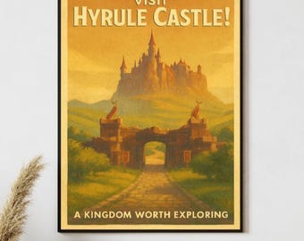 Hyrule Castle Travel Poster: Zelda Tears of the Kingdom Art
