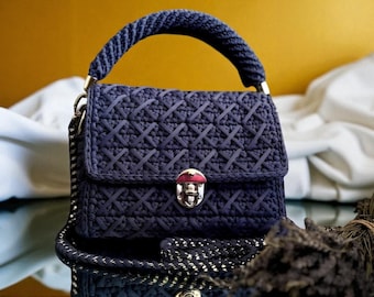 Patrón de bolso de ganchillo fácil en PDF, patrón de bolso bandolera de ganchillo, bolso de ganchillo para mujer, bolsos hechos a mano, tutorial en vídeo en PDF del bolso AMELIA