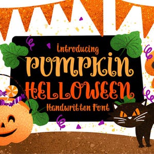 Pumpkin Helloween Font | Helloween Spooky Fonts, Pumpkin Season Fonts, Spooky Halloween Font, Handwritten Halloween Typeface