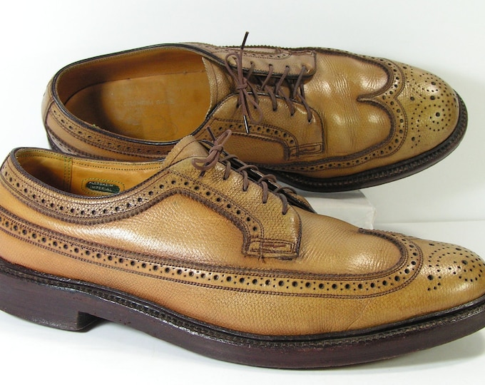 Florsheim Wingtip Shoes Mens 10 D C Tan Brown Florsheim Imperial Dress