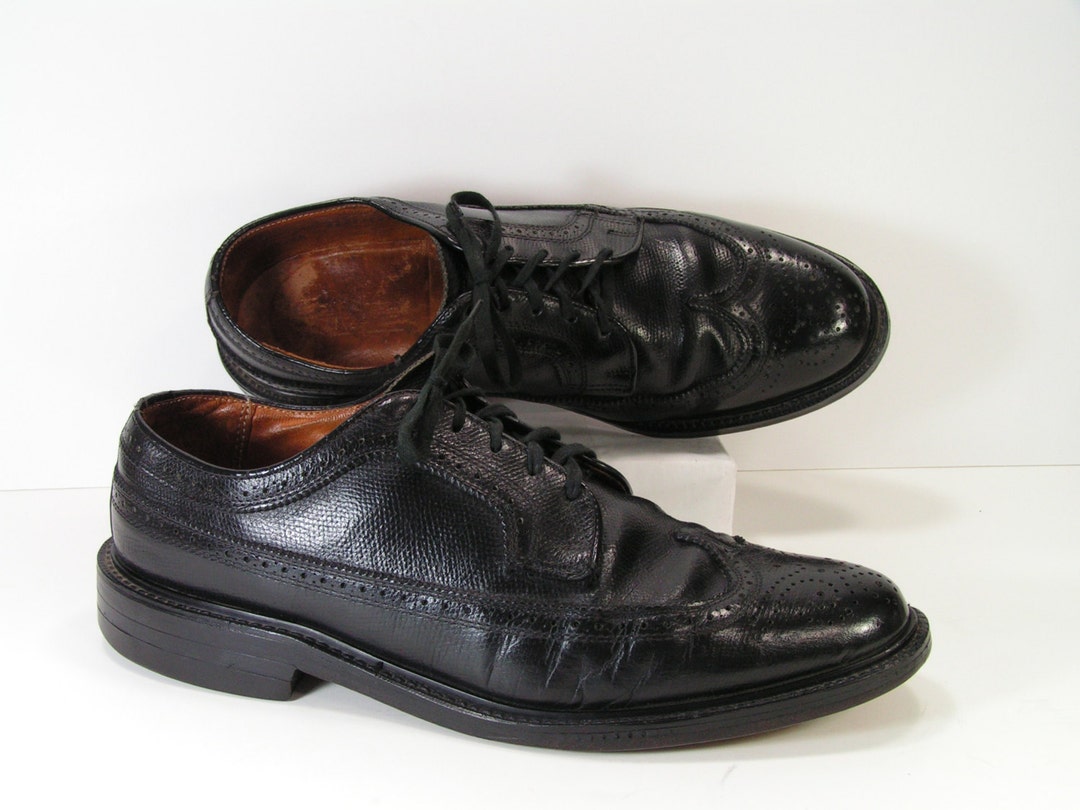 Vintage Wingtip Dress Shoes Mens 10 D C Black Oxford Brogue - Etsy