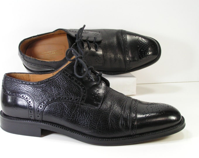 Johnston Murphy Dress Shoes Mens 11 M Black Cellini Captoe Etsy