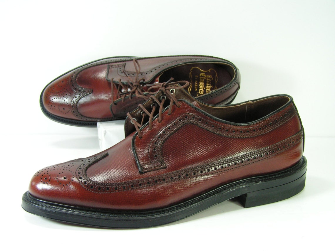 Mason wingtip dress shoes mens 9 d brown brogues leather | Etsy
