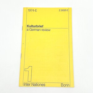 Retro Deutsche Kultur Zine Pamphlet | Vintage Europäischer Ephemera Kulturbrief Inter Nationes 1974