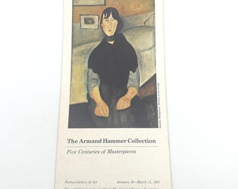 Armand Hammer Art Collection | Rembrandt Modigliani Rubens Exhibition Foldout 1981 | Norton Gallery of Art