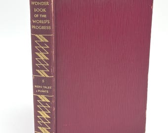 ヴィンテージ科学史の本 1935年版 ワールドプログレス百科事典 英雄物語 植物図鑑