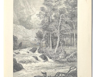 Antique Engraving “The Approach of Winter” 19th Century Print 1880