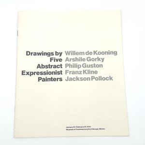 Abstract Expressionist Drawing Catalog – De Kooning, Pollock, Kline Exhibition Booklet Chicago Museum 1976