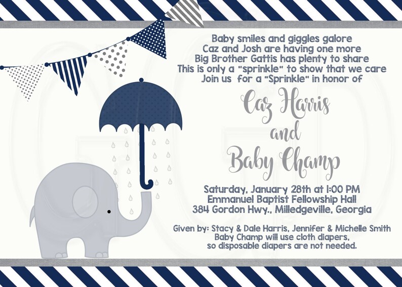 Elephant Baby Shower or Sprinkle for 2nd or 3rd Child Etsy