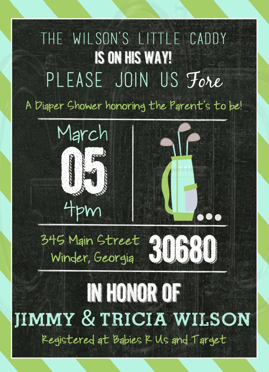 Golf gender reveal golf Golf Baby Shower golf invitation Etsy