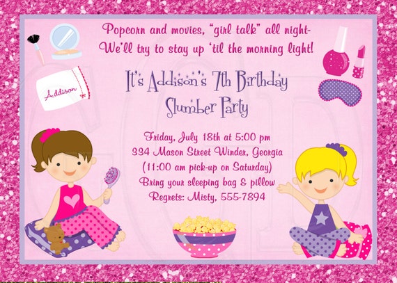 Invitation Soiree Pyjama Invitation Pyjama Party Invitation Etsy