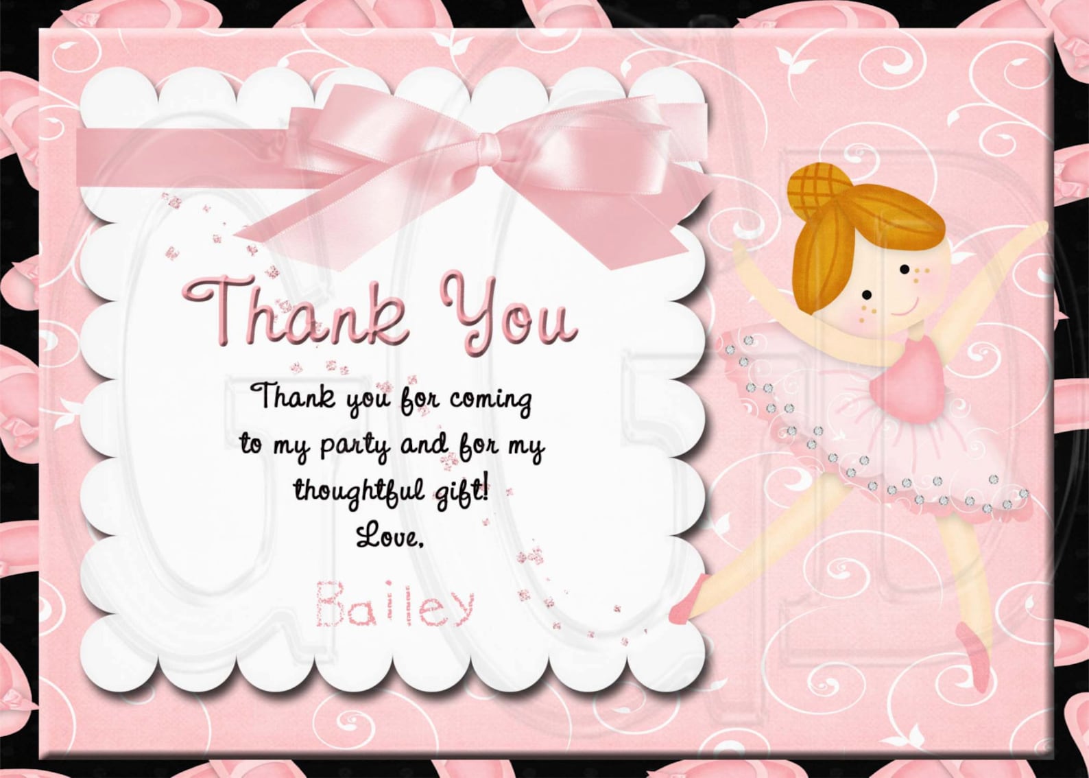 ballet invitation birthday-digital file