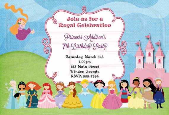 Inviter Inspire Princesse Invitation Anniversaire Disney Etsy Inviter Inspire Princesse Invitation Anniversaire Disney Etsy